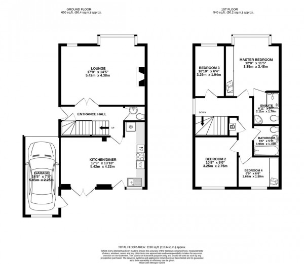 Floorplan for Meadow Rise, Ashgate, Chesterfield