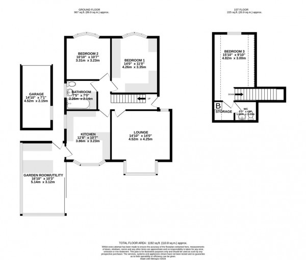 Floorplan for Park Road, Old Tupton, Chesterfield