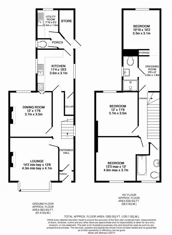 Floorplan for Avenue Road, Chesterfield