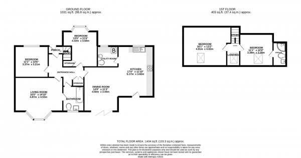 Floorplan for The Hill, Glapwell, Chesterfield