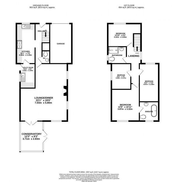 Floorplan for Lansbury Avenue, Pilsley, Chesterfield