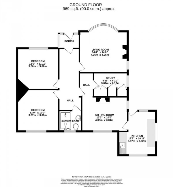 Floorplan for Mansfield Road, Glapwell, Chesterfield