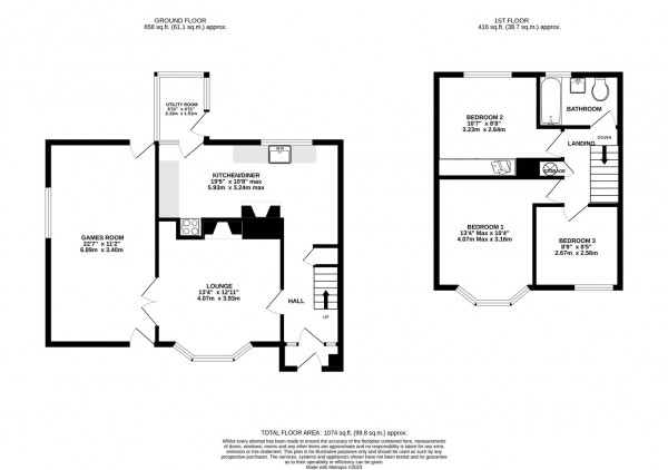 Floorplan for Kingswood Close, Newbold, Chesterfield