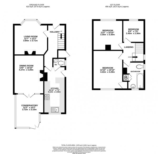 Floorplan for The Green, Hasland, Chesterfield