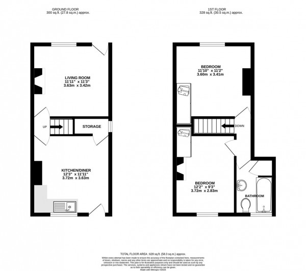 Floorplan for Frederick Street, Grassmoor, Chesterfield