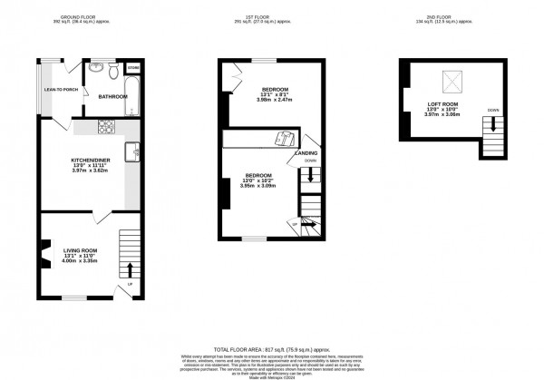 Floorplan for Brockwell Terrace, Brockwell, Chesterfield