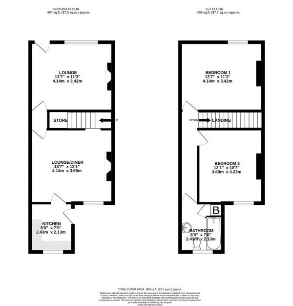 Floorplan for Chapel Road, Grassmoor, Chesterfield