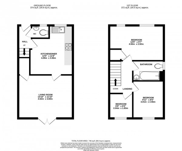 Floorplan for Mill Farm Drive, Tibshelf, Alfreton