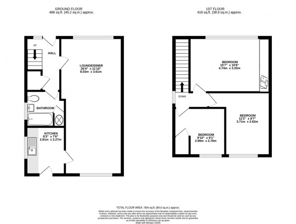 Floorplan for Brearley Avenue, New Whittington, Chesterfield