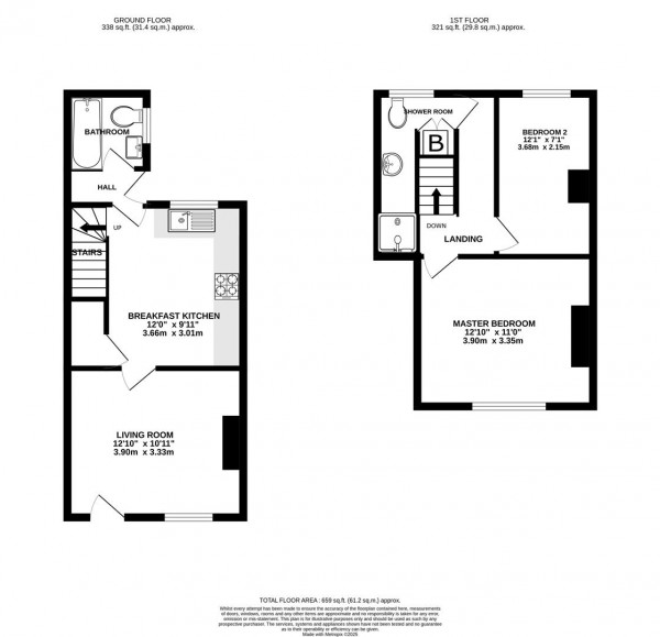 Floorplan for Brassington Street, Clay Cross, Chesterfield