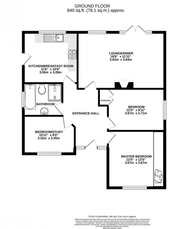 Floorplan for Guildford Avenue, Walton, Chesterfield