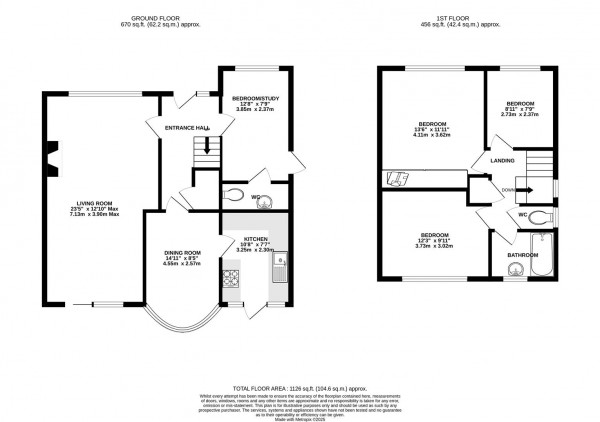 Floorplan for Yew Tree Drive, Old Tupton, Chesterfield