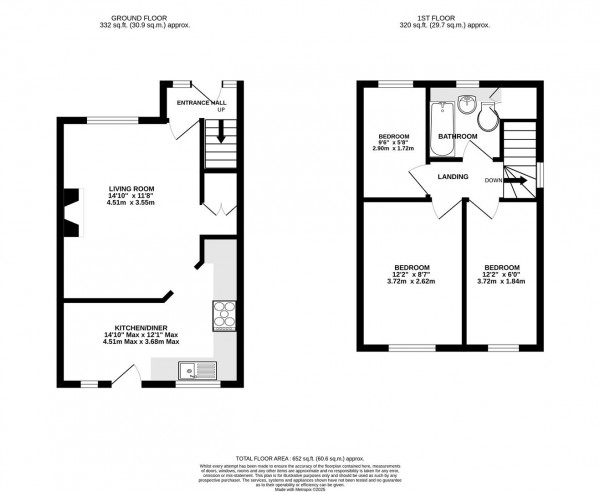 Floorplan for Hedley Drive, Brimington, Chesterfield