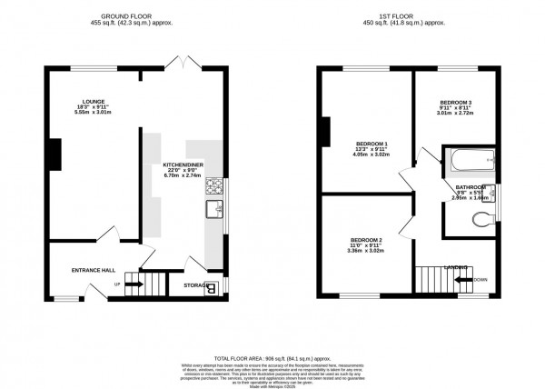 Floorplan for Hady Lane, Chesterfield