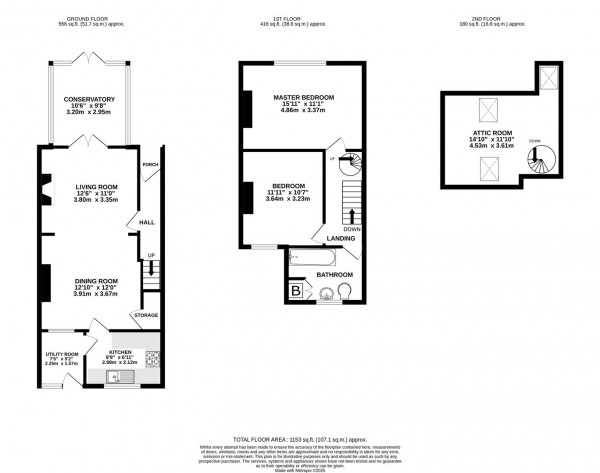 Floorplan for Storforth Lane Terrace, Hasland, Chesterfield
