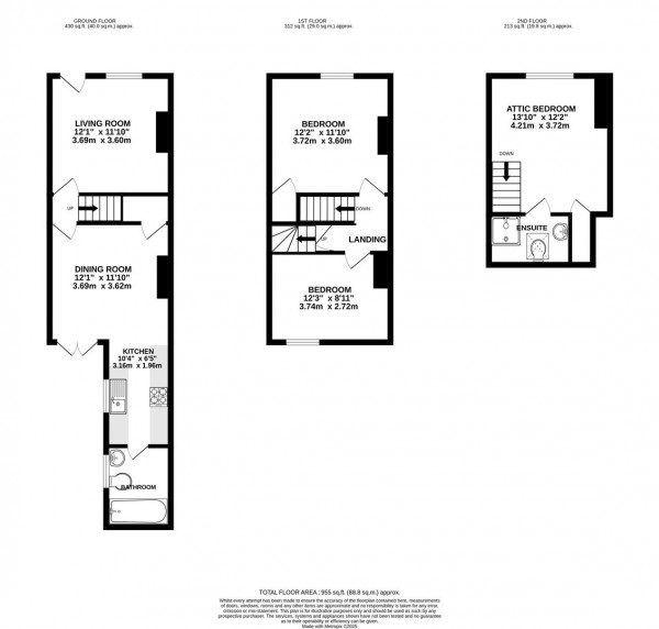 Floorplan for Creswell Road, Clowne, Chesterfield