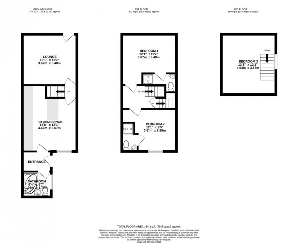 Floorplan for Canal Wharf, Stonegravels, Chesterfield