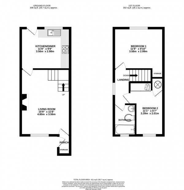 Floorplan for Nottingham Drive, Wingerworth, Chesterfield