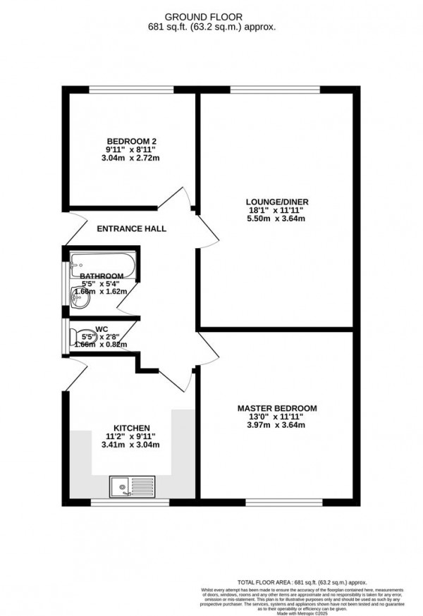 Floorplan for Parwich Road, North Wingfield, Chesterfield