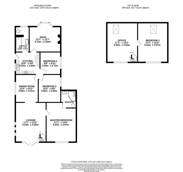 Floorplan for Rowthorne Lane, Glapwell, Chesterfield