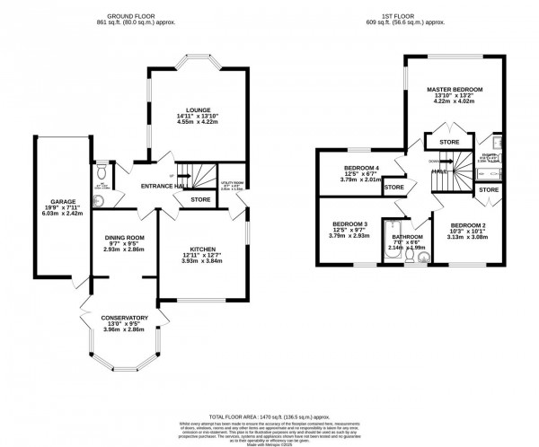 Floorplan for Oakfield Avenue, Chesterfield