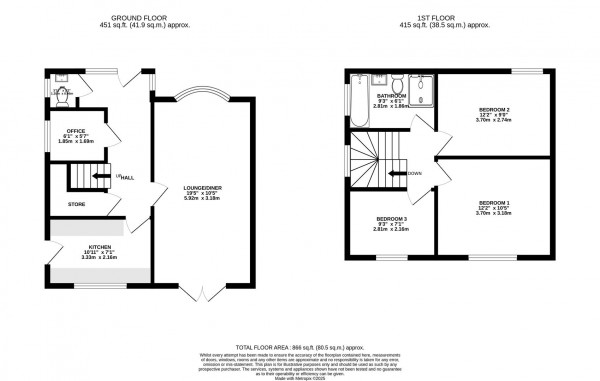 Floorplan for Lake View Avenue, Walton, Chesterfield