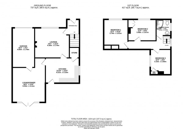 Floorplan for Foljambe Avenue, Walton, Chesterfield