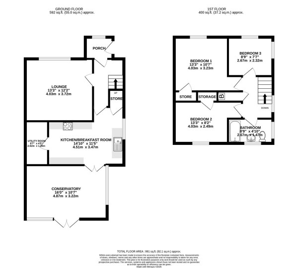 Floorplan for Heather Avenue, Heath, Chesterfield