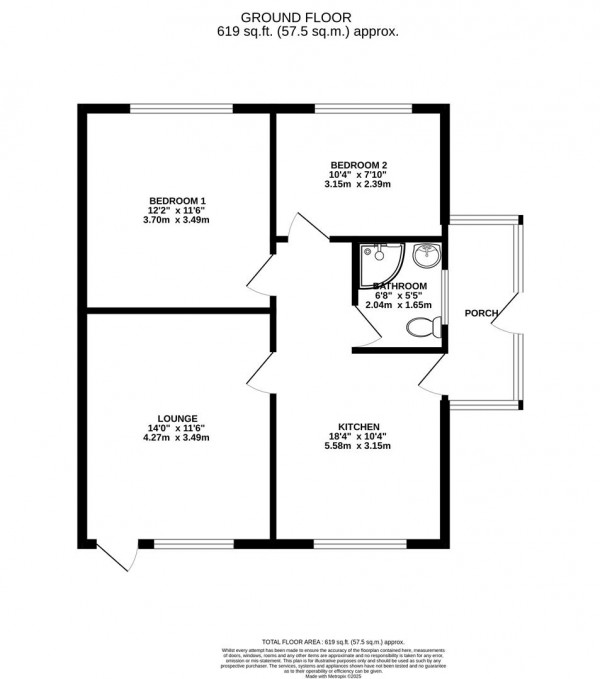 Floorplan for Cromford Close, North Wingfield, Chesterfield