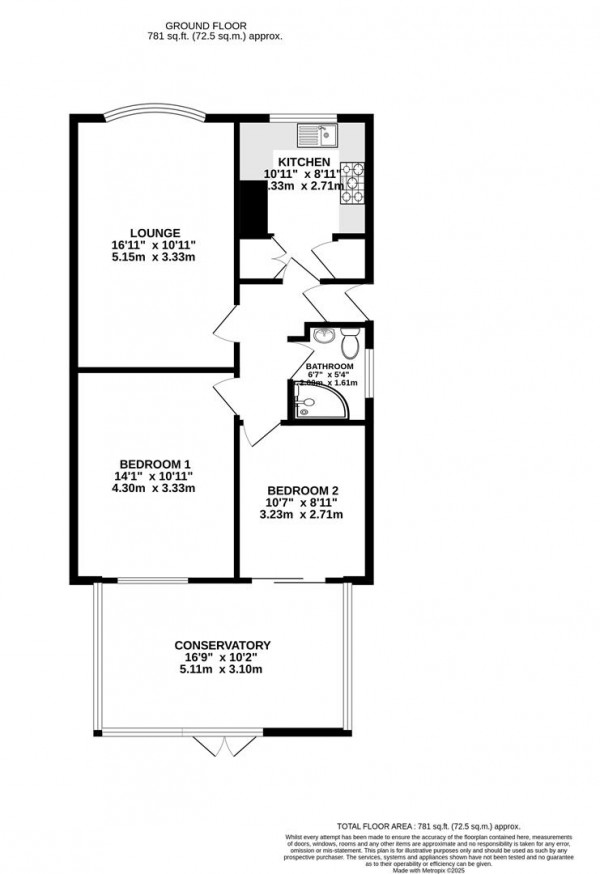 Floorplan for Farmfields Close, Bolsover, Chesterfield