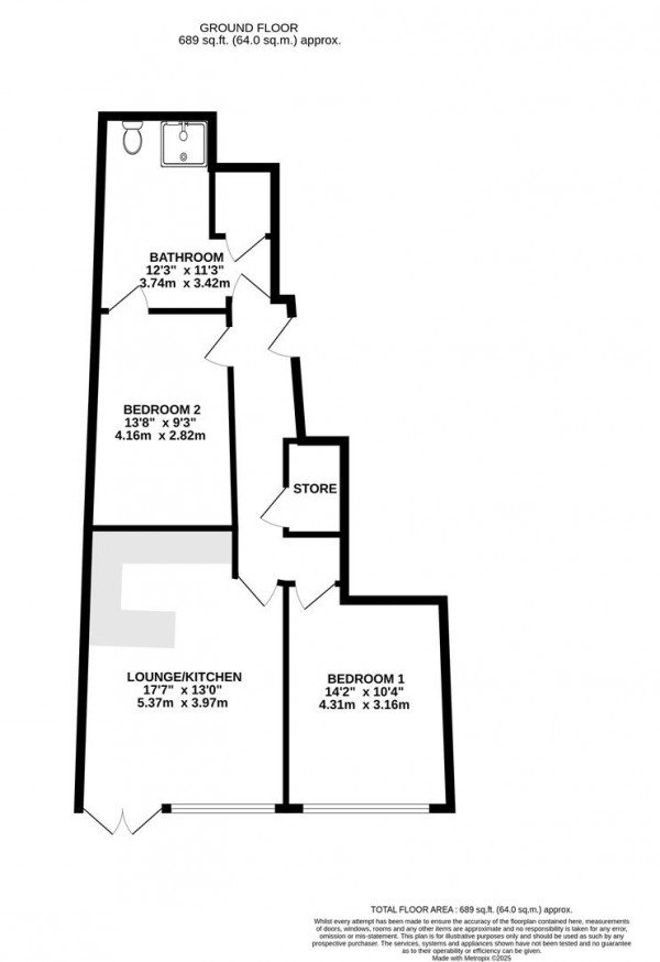 Floorplan for Knightsbridge Court, West Bars, Chesterfield