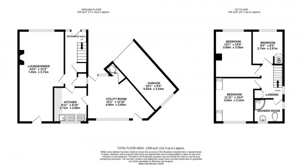 Floorplan for Welwyn Close, Ashgate, Chesterfield