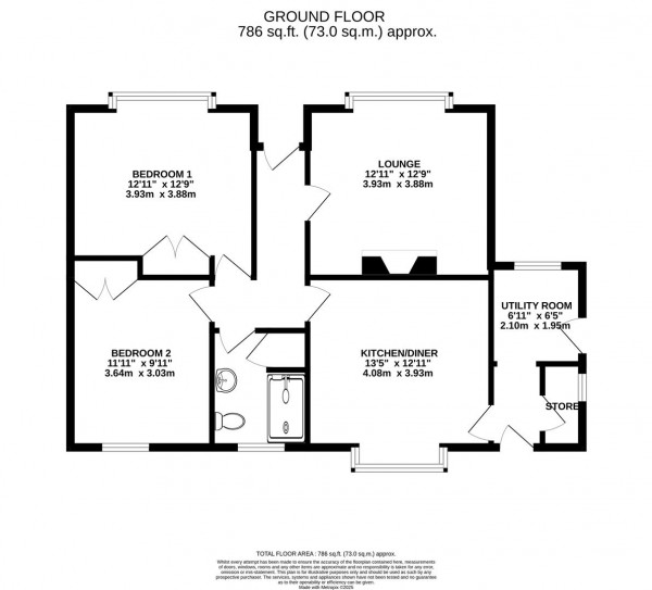 Floorplan for Westwood Lane, Brimington, Chesterfield