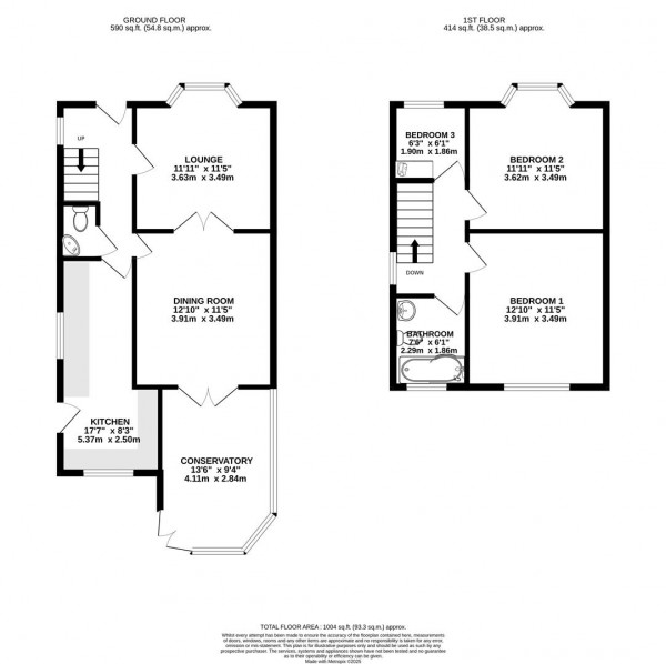 Floorplan for Broomfield Avenue, Hasland, Chesterfield