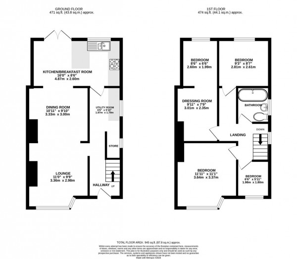 Floorplan for Orchards Way, Walton, Chesterfield