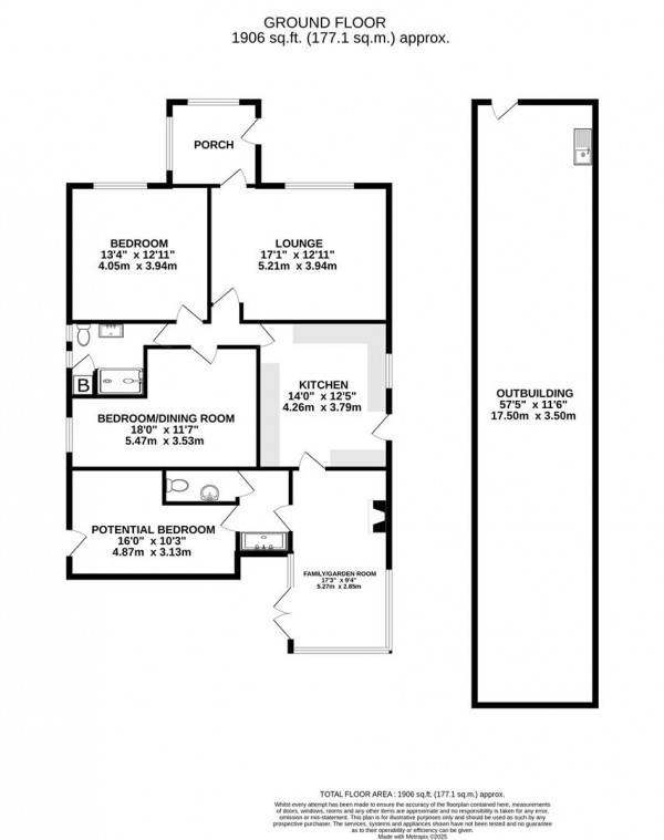 Floorplan for Sitwell Grange Lane, Pilsley, Chesterfield